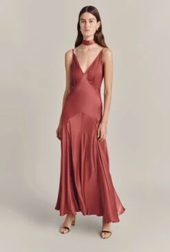 Alice Satin Scarf Dark Caramel -Ghost Fashion Store A07G001 D34 29669 650px 964px