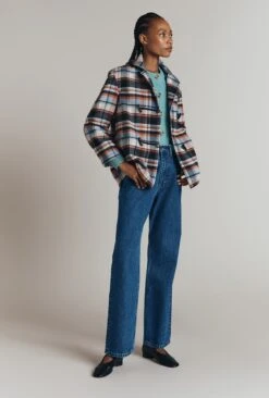 Daphne Checkered Wool Blend Duffle Jacket -Ghost Fashion Store C09G001 Z36 32447 650px 964px