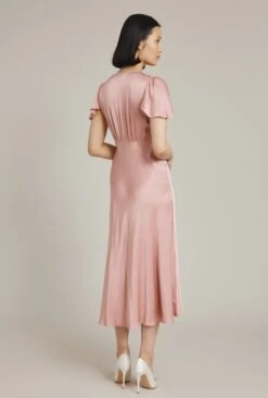 Grace Satin Midi Dress Rose -Ghost Fashion Store D04G010 H04 24136 650px 964px