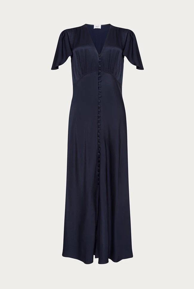 Grace Satin Midi Dress Navy 7 Grace Satin Midi Dress Navy - Image 5