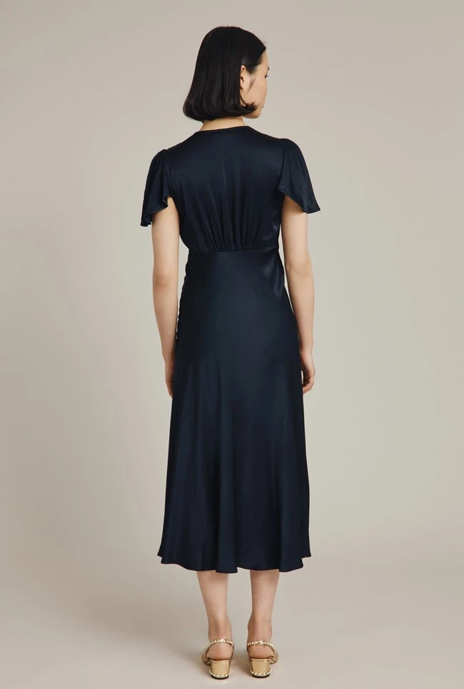 Grace Satin Midi Dress Navy 6 Grace Satin Midi Dress Navy - Image 4