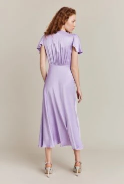 Grace Satin Midi Dress Lilac -Ghost Fashion Store D04G010 L04 26617 650px 964px