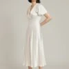 Grace Satin Midi Dress Ivory -Ghost Fashion Store D04G010 M12 24151 650px 964px