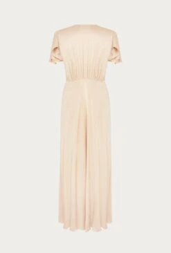 Grace Satin Midi Dress Stone -Ghost Fashion Store D04G010 N04 26513 650px 964px