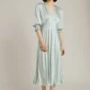 Elle Satin Midi Dress Dusty Green -Ghost Fashion Store D04G019 J29 24232 650px 964px