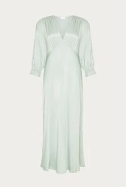 Elle Satin Midi Dress Dusty Green -Ghost Fashion Store D04G019 J29 24234 650px 964px