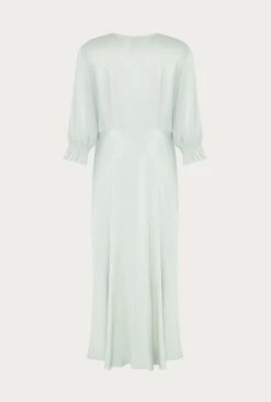 Elle Satin Midi Dress Dusty Green -Ghost Fashion Store D04G019 J29 24235 650px 964px