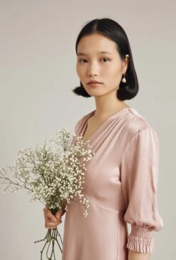 Elle Satin Midi Dress Boudoir Pink -Ghost Fashion Store D04G019 N27 24245 650px 964px