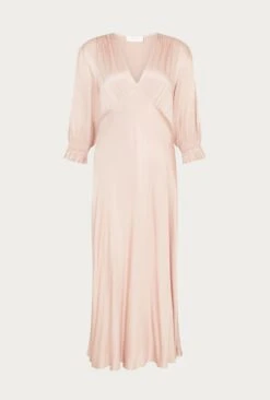 Elle Satin Midi Dress Boudoir Pink -Ghost Fashion Store D04G019 N27 24247 650px 964px