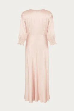 Elle Satin Midi Dress Boudoir Pink -Ghost Fashion Store D04G019 N27 24248 650px 964px