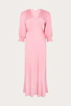 Elle Satin Midi Dress Light Pink 12 Elle Satin Midi Dress Light Pink -Ghost Fashion Store D04G019A H44 26514 650px 964px