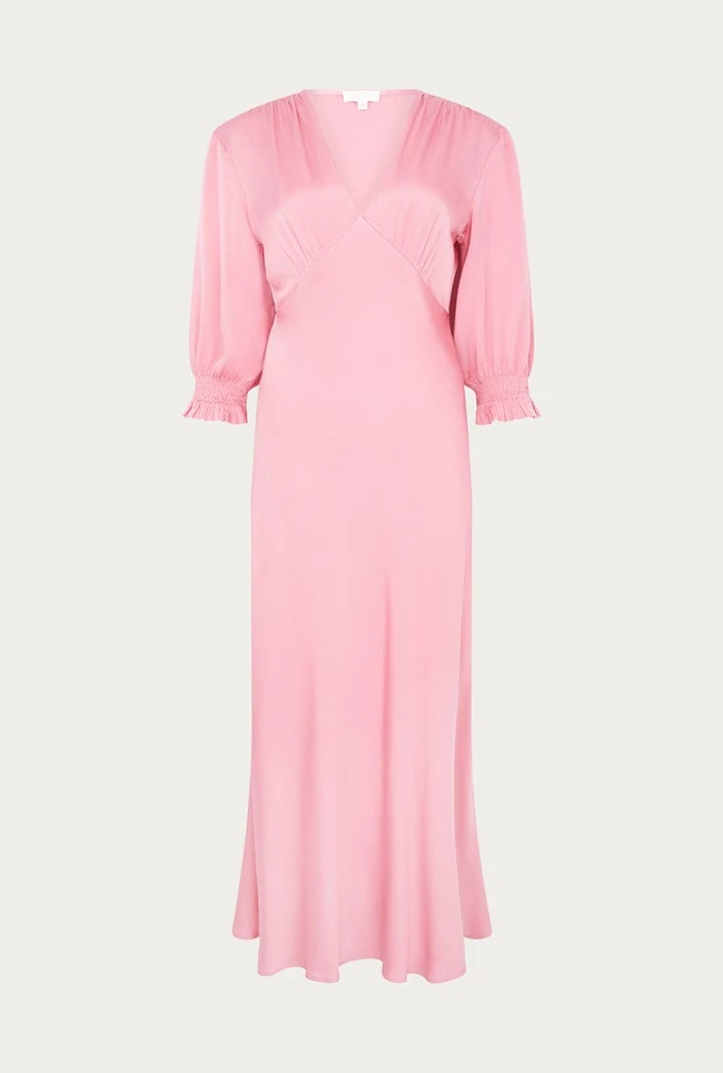 Elle Satin Midi Dress Light Pink 7 Elle Satin Midi Dress Light Pink - Image 5