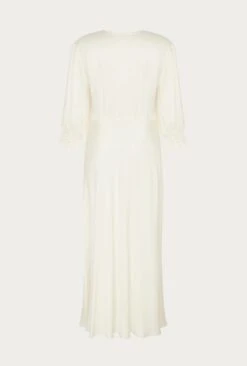 Elle Satin Midi Dress Ivory -Ghost Fashion Store D04G019A M12 27484 650px 964px