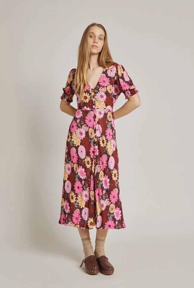 Alisa Dress Pink Woodstock Floral 3 Alisa Dress Pink Woodstock Floral