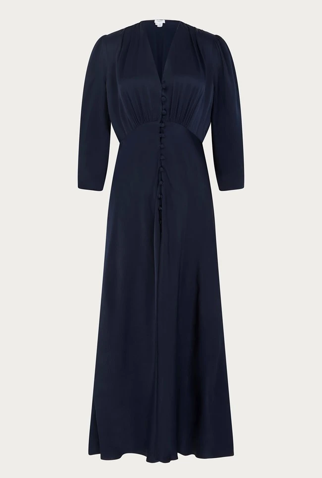 Madison Satin Midi Dress Navy 7 Madison Satin Midi Dress Navy - Image 5
