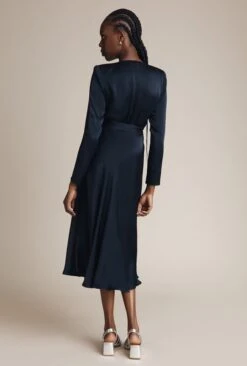 Meryl Satin Midi Dress Navy -Ghost Fashion Store D05G002 K10 26049 650px 964px