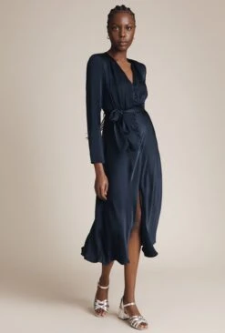 Meryl Satin Midi Dress Navy -Ghost Fashion Store D05G002 K10 26050 650px 964px