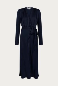 Meryl Satin Midi Dress Navy -Ghost Fashion Store D05G002 K10 26051 650px 964px