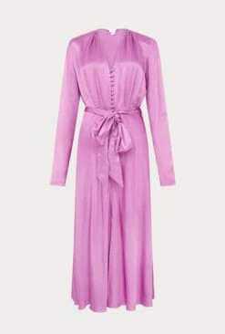 Meryl Satin Midi Dress Bright Mauve -Ghost Fashion Store D05G002A L12 26872 650px 964px