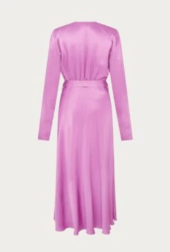 Meryl Satin Midi Dress Bright Mauve -Ghost Fashion Store D05G002A L12 26873 650px 964px