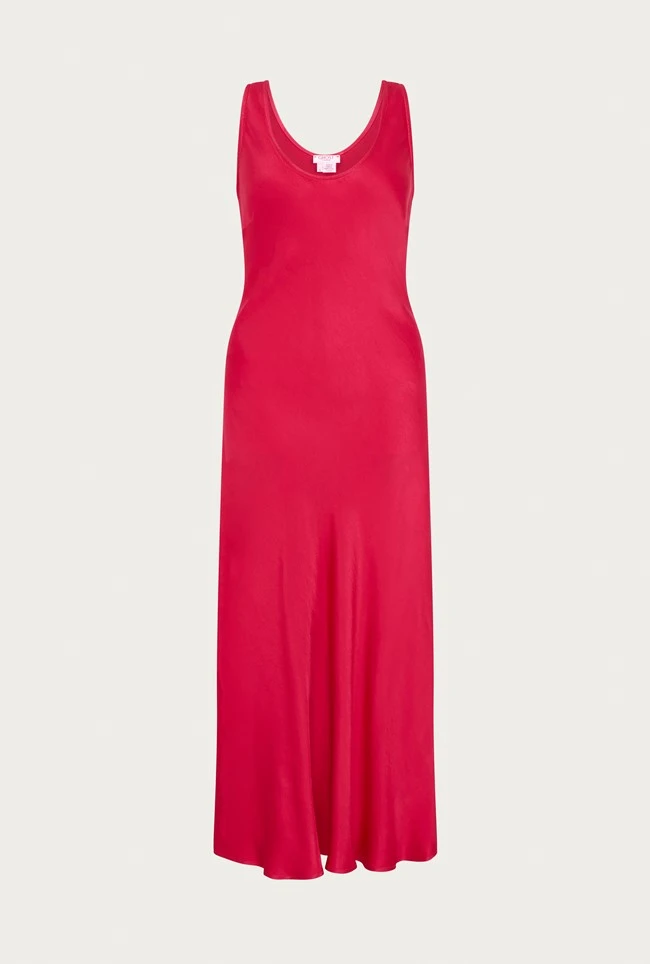 Palm Hot Pink Satin Slip Midi Dress Hot Pink 7 Palm Hot Pink Satin Slip Midi Dress Hot Pink - Image 5