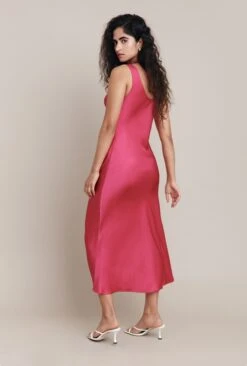 Palm Hot Pink Satin Slip Midi Dress Hot Pink 10 Palm Hot Pink Satin Slip Midi Dress Hot Pink -Ghost Fashion Store D05G003 H38 25670 650px 964px