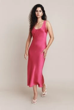 Palm Hot Pink Satin Slip Midi Dress Hot Pink 11 Palm Hot Pink Satin Slip Midi Dress Hot Pink -Ghost Fashion Store D05G003 H38 25671 650px 964px