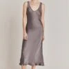 Palm Satin Slip Midi Dress Grey -Ghost Fashion Store D05G003A B03 28743 650px 964px