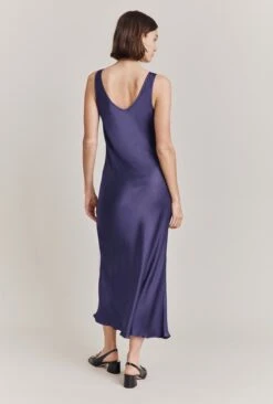 Palm Satin Slip Midi Dress Purple -Ghost Fashion Store D05G003A L07 28753 650px 964px