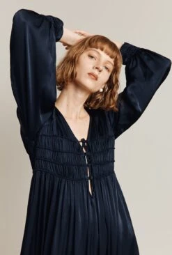 Violet Satin Midi Dress Navy -Ghost Fashion Store D05G026 K10 26255 650px 964px