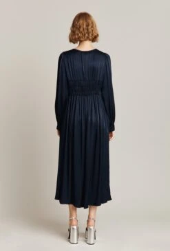 Violet Satin Midi Dress Navy -Ghost Fashion Store D05G026 K10 26257 650px 964px