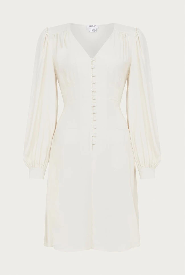 Shyla Crepe Knee-Length Dress Ivory 8 Shyla Crepe Knee-Length Dress Ivory - Image 6