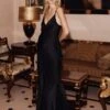 Sariyah Satin Maxi Dress Black -Ghost Fashion Store D05G069 A01 26303 650px 964px