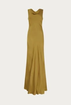 Ada Satin Maxi Dress Olive -Ghost Fashion Store D05G075 J17 26321 650px 964px