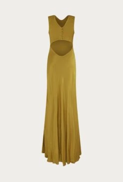 Ada Satin Maxi Dress Olive -Ghost Fashion Store D05G075 J17 26322 650px 964px