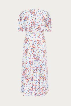 Lucy Satin Midi Dress Blue Umbrella Flowers 13 Lucy Satin Midi Dress Blue Umbrella Flowers -Ghost Fashion Store D06G003 Z30 27331 650px 964px