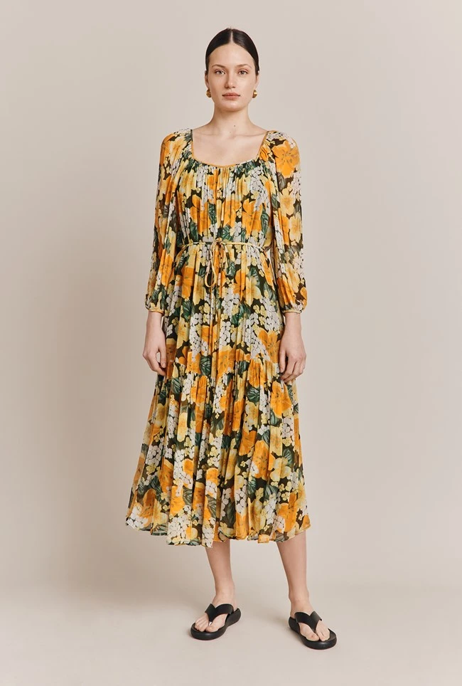 Pandora Georgette Midi Dress Green Hydrangea 4 Pandora Georgette Midi Dress Green Hydrangea - Image 2