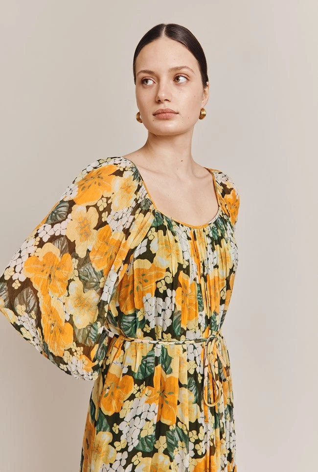 Pandora Georgette Midi Dress Green Hydrangea 3 Pandora Georgette Midi Dress Green Hydrangea