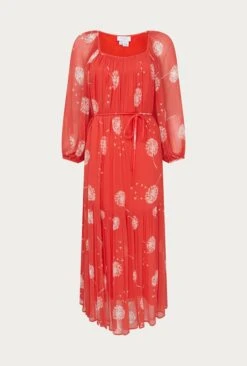 Pandora Satin Midi Dress Red Dandelion -Ghost Fashion Store D06G015A Z43 27307 650px 964px