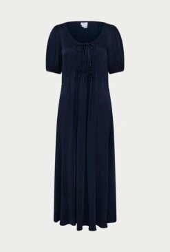Morella Satin Midi Dress Navy 12 Morella Satin Midi Dress Navy -Ghost Fashion Store D06G020 K10 27238 650px 964px