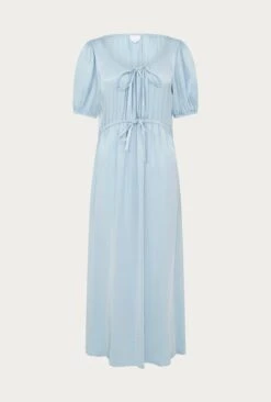 Morella Satin Midi Dress Chambray Blue 12 Morella Satin Midi Dress Chambray Blue -Ghost Fashion Store D06G020 K26 27219 650px 964px