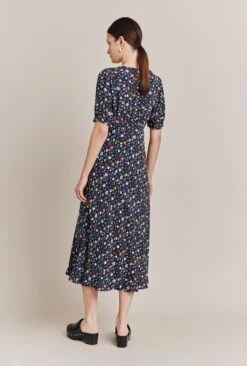 Becca Navy Floral Print Midi Dress Navy Floral -Ghost Fashion Store D06G028A Z31 27364 650px 964px