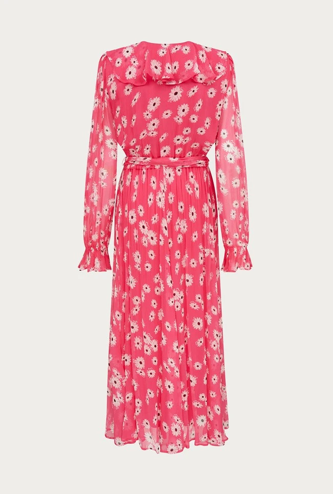 Su Georgette Midi Dress Pink Daisy 8 Su Georgette Midi Dress Pink Daisy - Image 6