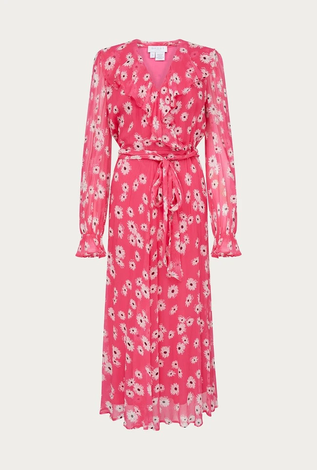 Su Georgette Midi Dress Pink Daisy 7 Su Georgette Midi Dress Pink Daisy - Image 5