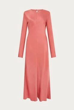 Mari Satin Midi Dress Burnt Sienna -Ghost Fashion Store D06G041 G04 26846 650px 964px