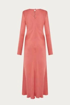 Mari Satin Midi Dress Burnt Sienna -Ghost Fashion Store D06G041 G04 26847 650px 964px