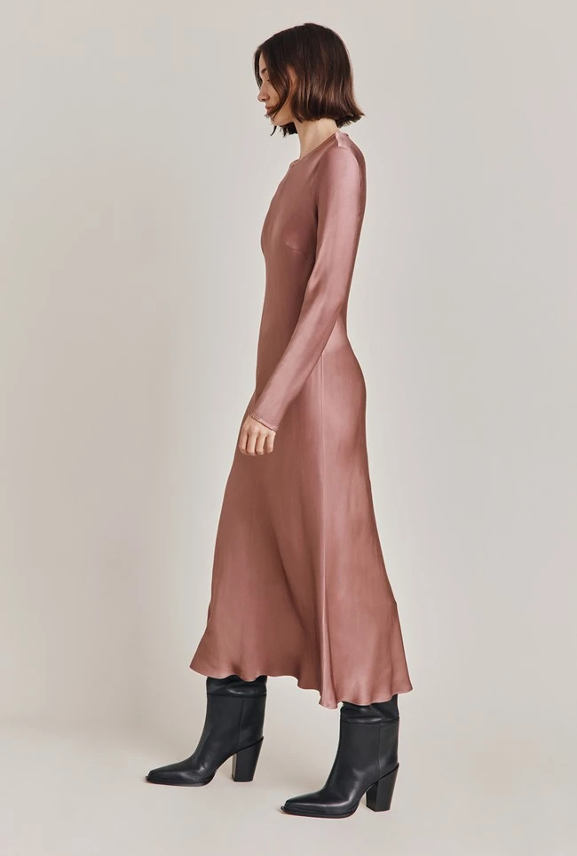 Mari Satin Midi Dress Midnight Mauve 4 Mari Satin Midi Dress Midnight Mauve - Image 2