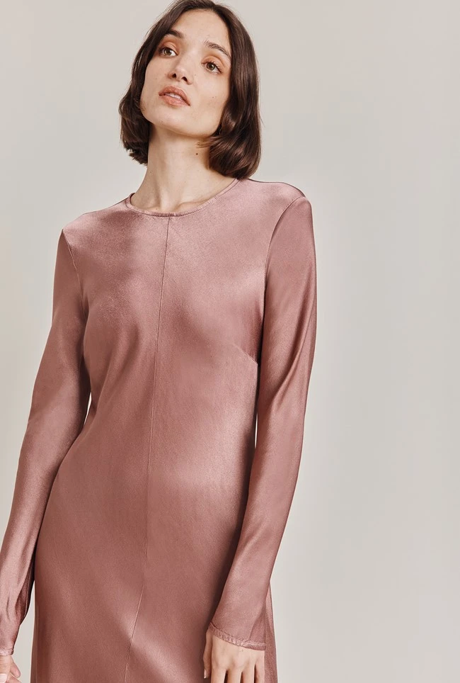 Mari Satin Midi Dress Midnight Mauve 5 Mari Satin Midi Dress Midnight Mauve - Image 3