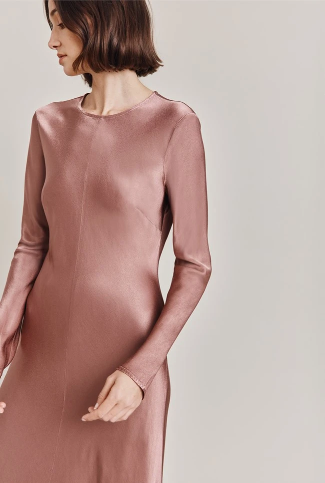 Mari Satin Midi Dress Midnight Mauve 6 Mari Satin Midi Dress Midnight Mauve - Image 4