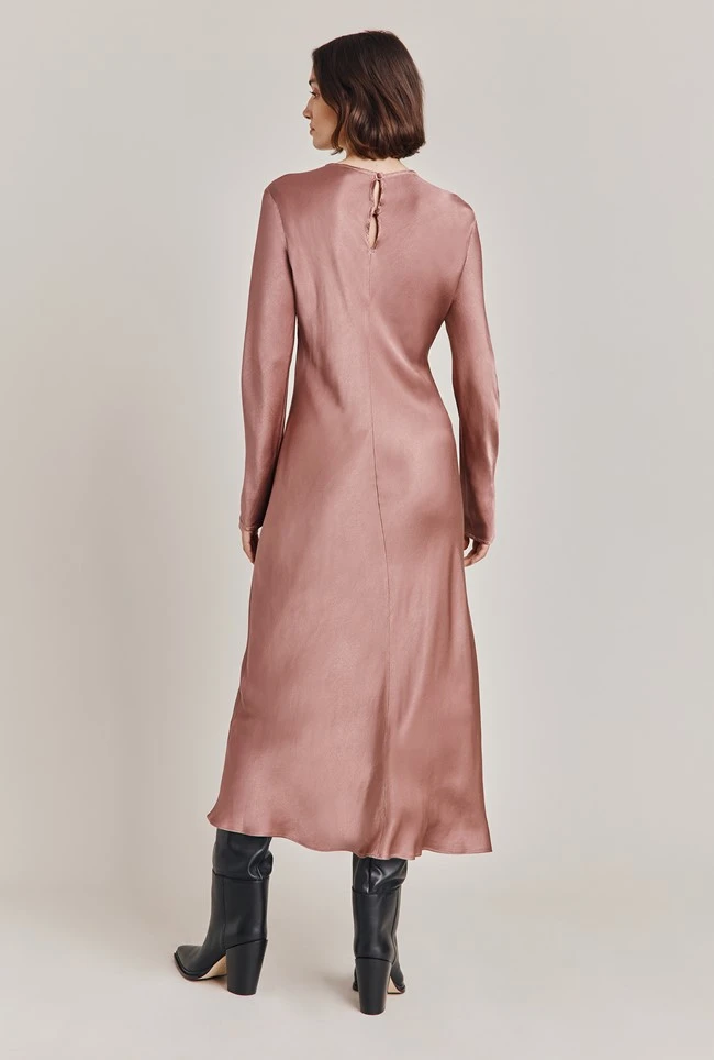 Mari Satin Midi Dress Midnight Mauve 7 Mari Satin Midi Dress Midnight Mauve - Image 5